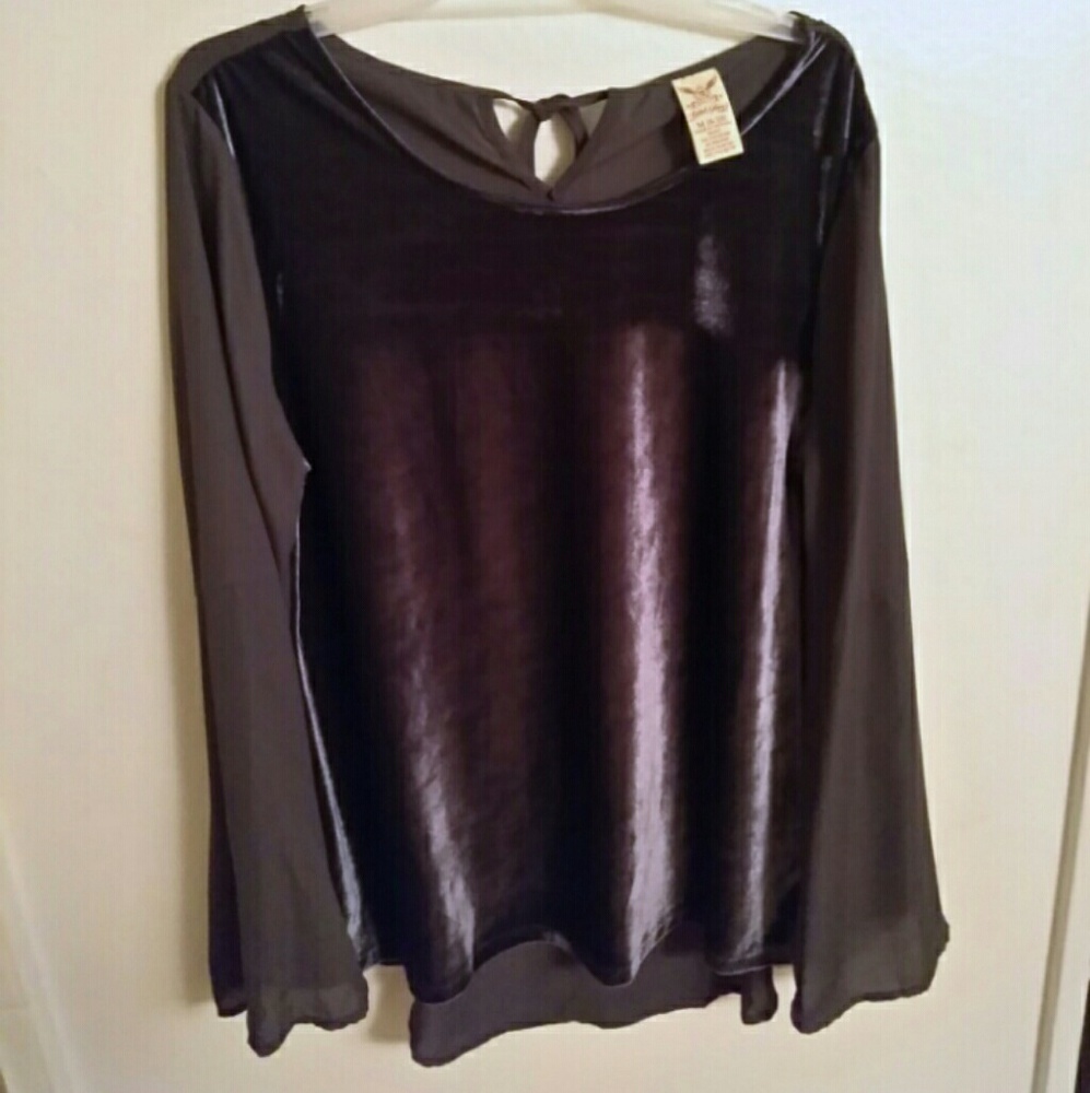 Brand new velvet front with sheer like material in